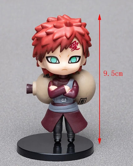 6 styles 9cm Anime Naruto Figures PVC Q Version Doll Gaara Kakashi  Figure Room Decoration Anime Figure
