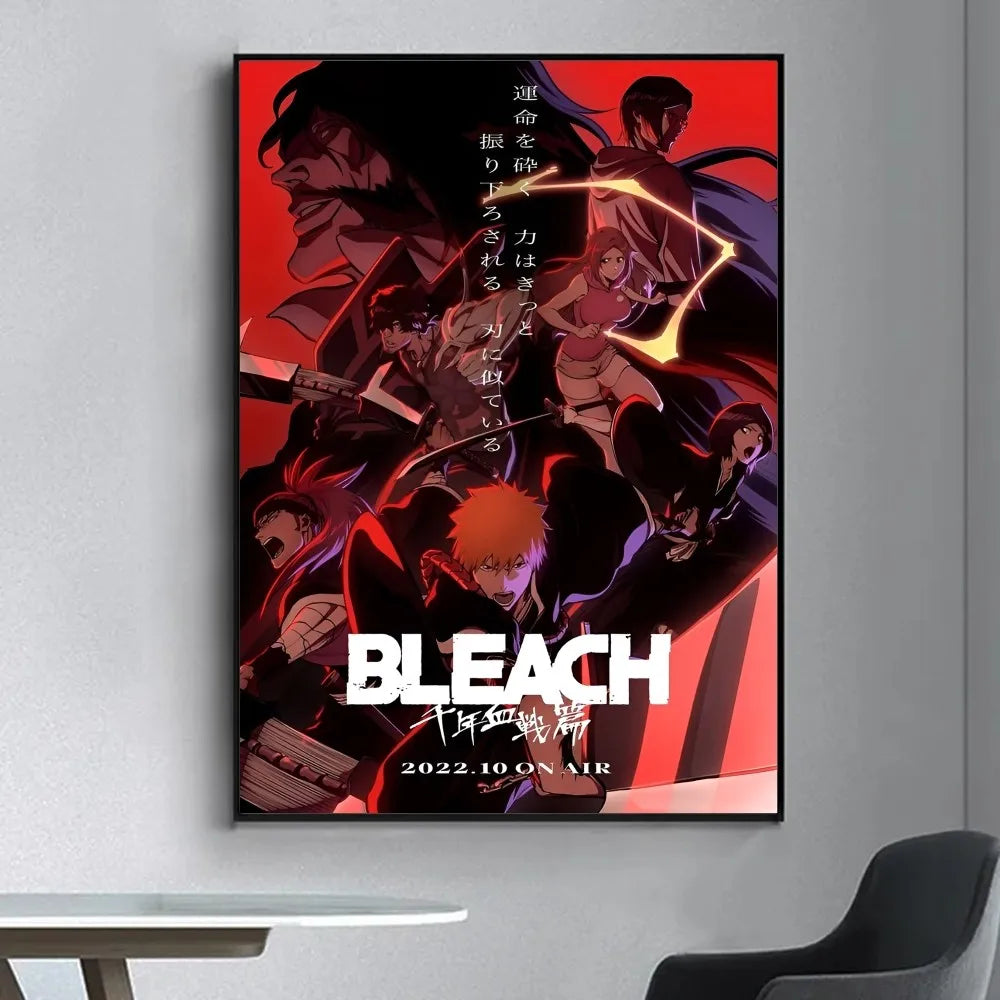 Anime Bleach   Poster Fancy Wall Sticker for Living Room Bar Vintage Decorative Painting Middle