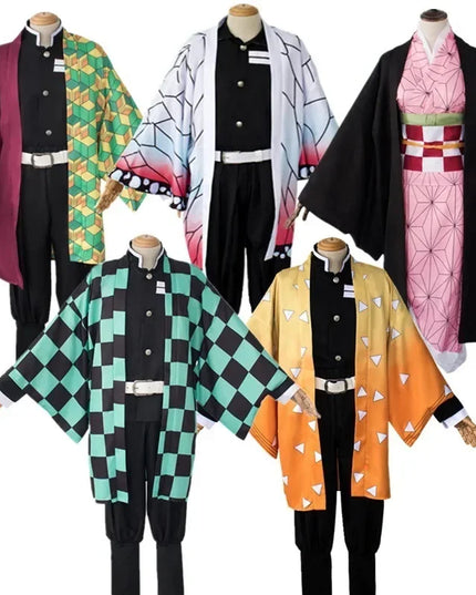 New Demon Slayer Cosplay Tanjiro Nezuko Cosplay Kids Shinobu Costume Japanese Anime Cartoon Halloween Costume Christmas Gifts