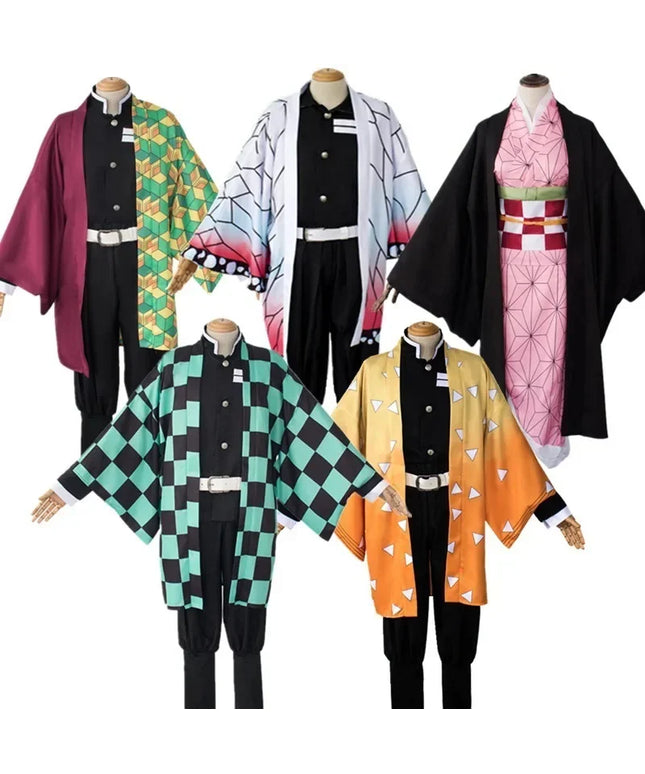 New Demon Slayer Cosplay Tanjiro Nezuko Cosplay Kids Shinobu Costume Japanese Anime Cartoon Halloween Costume Christmas Gifts