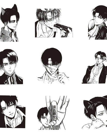 65pcs Attack on Titan Levi Ackerman Stickers Decals Laptop Car Motorcycle Notebook Cool Decoration Sticker Kids Classics Toys