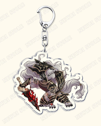 Video Game Dark Souls Keychains for Women Accessories Bag Bloodborne Malenia Melina Keyrings Jewelry Fans Gaming Friends Gift