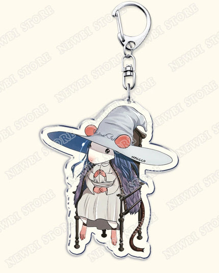 Video Game Dark Souls Keychains for Women Accessories Bag Bloodborne Malenia Melina Keyrings Jewelry Fans Gaming Friends Gift