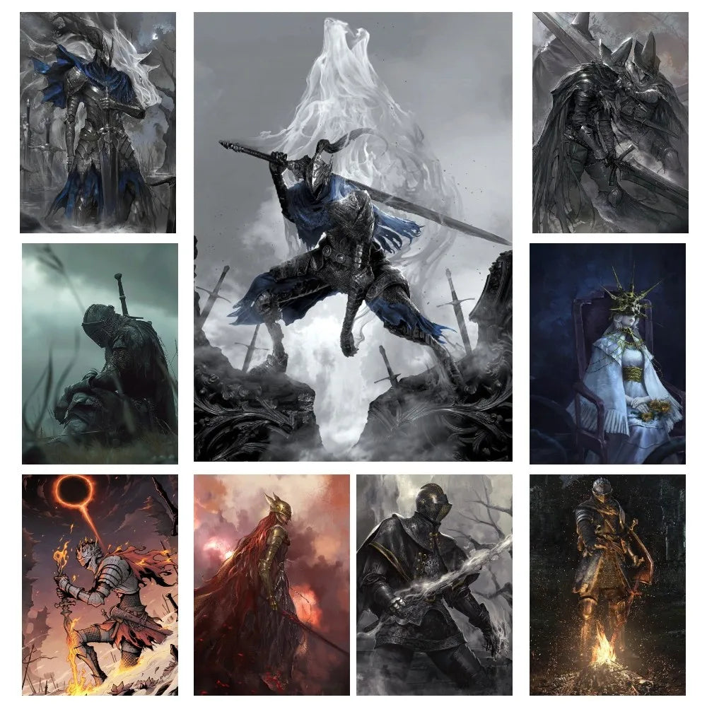 1pc DARK SOULS Adventure Game Poster Wall Art Home Decor Room Decor Digital Painting Living Room Restaurant Kitchen Art