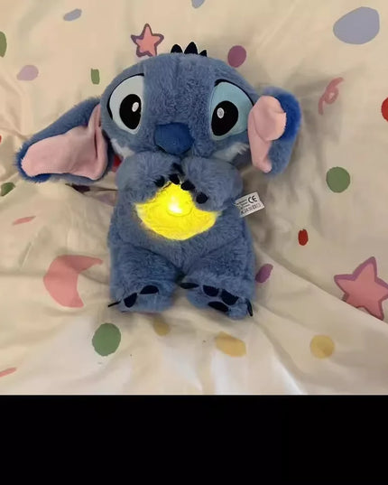 Stitch Anime Plush Doll With Lighting Music Airbag Kawaii Appease Toy Baby To Soothe Sleep Peluche For Kids Gift