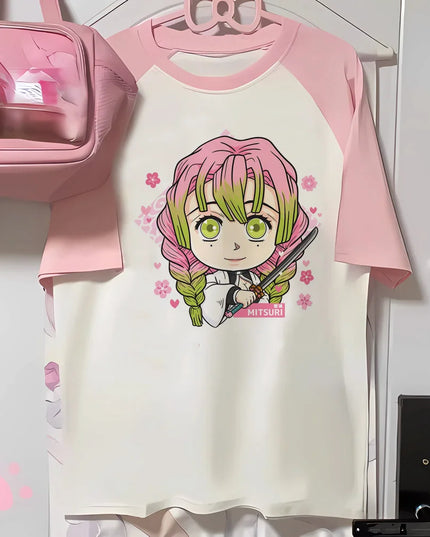 Mitsuri top women anime t shirt girl 2000s Japanese funny clothing