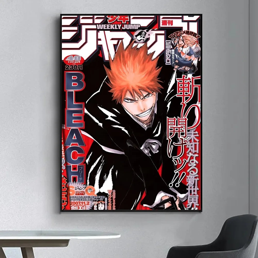 Anime Bleach   Poster Fancy Wall Sticker for Living Room Bar Vintage Decorative Painting Middle