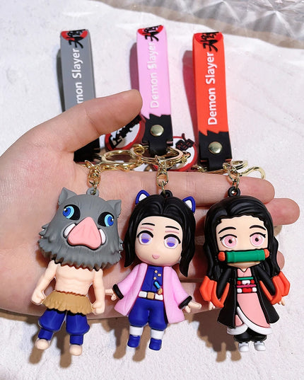 New Demon Slayer Kimetsu No Yaiba Blade of Ghost Keychain Cute Characters Bag Pendant Car Key Chain Ring Fans Gift Anime Jewelry