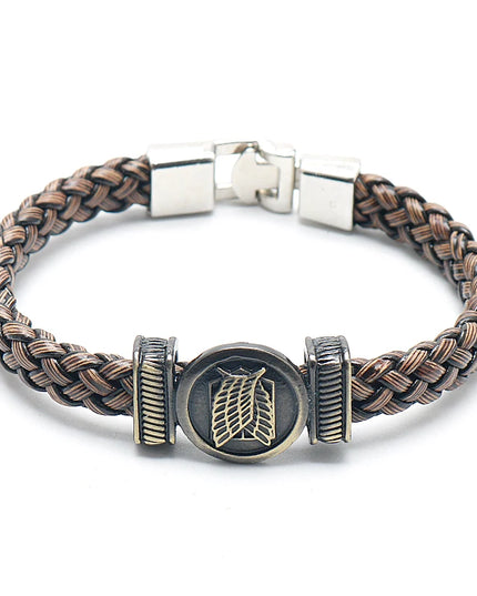 Anime Attack on Titan Leather Bracelet Wings of Liberty Wristband Leather Belt Buckle Bracelets For Women Men Trinket Gift