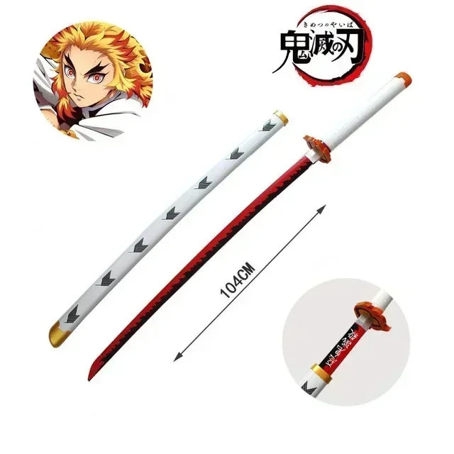 104cm Demon Slayer Katana Swords Tanjirou Zenitsu Katana Fake Sword Killer Devils Real Size Japanese Anime Cosplay Prop Toy Gift