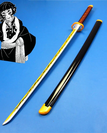 41in/104cm Demon Slayer Katana Anime Ninja Sword Demon Slayer Cosplay Prop Knife Real Size Samurai Sabre Japonesa Katana Sword