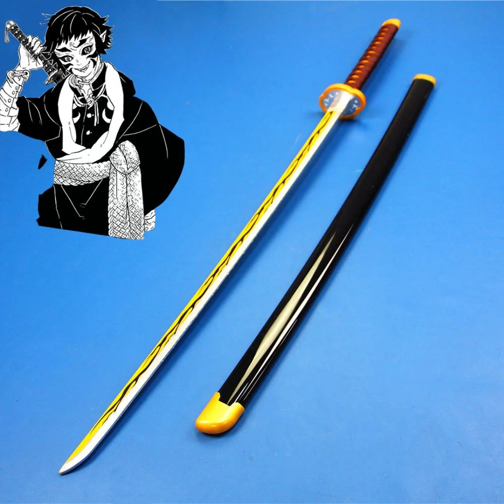 41in/104cm Demon Slayer Katana Anime Ninja Sword Demon Slayer Cosplay Prop Knife Real Size Samurai Sabre Japonesa Katana Sword