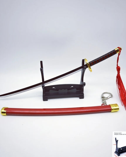 Demon Slayer Peripherals Tanjiro, Agatsuma Zenitsu Katana Full Metal Weapons Bounce Jump Knife Crafts Toy Sword Model Ornaments