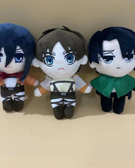 20cm Anime Attack on Titan Plush Toys Doll Kawaii Levi Eren Mikasa Cute Kawaii Collection Green Stuffed Birthday Gifts For Kids
