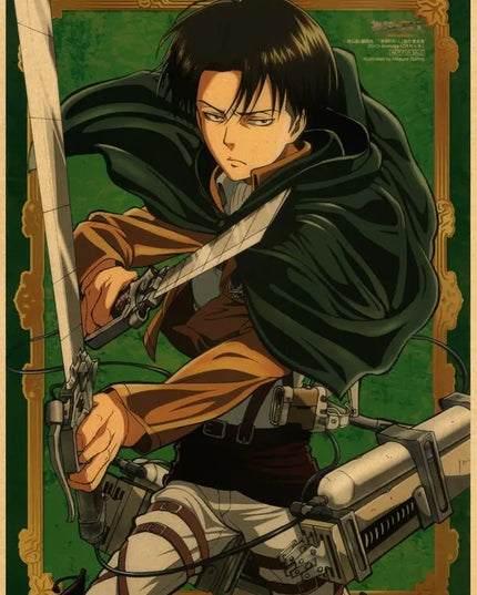 High Quality Vintage Japanese Anime Attack on Titan Retro Poster  Shingeki No Kyojin Kraft Paper Art Print Wall Sticker for Home