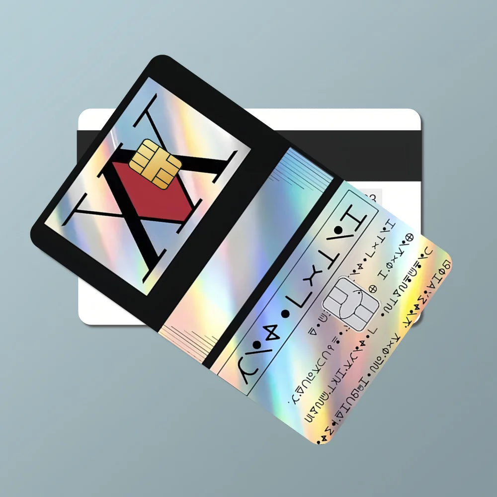 HUNTER Film Skin Cover Credit Card Stickers 4PCS Debit Front Anime H-HUNTER x Decoration Bank Bus Pass Waterproof