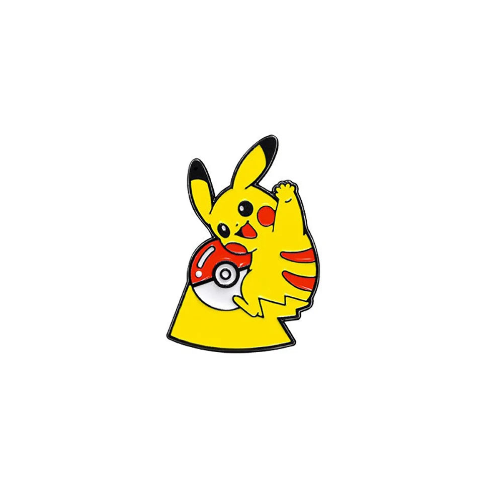 4 Pcs cute cartoon creative personality pocket monsters Badge Animated character Enamel brooch Men's and women's Bag Accessories