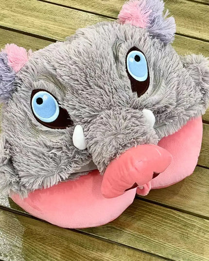 Cosplay Prop Wild Boar Head Plush Hat Demon Slayer Hashibira Inosuke Warm Headgear Japanese anime Stuffed Anime Plushies Gift