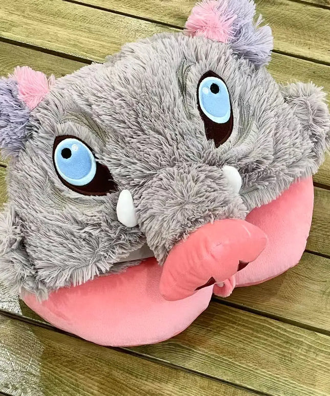 Cosplay Prop Wild Boar Head Plush Hat Demon Slayer Hashibira Inosuke Warm Headgear Japanese anime Stuffed Anime Plushies Gift