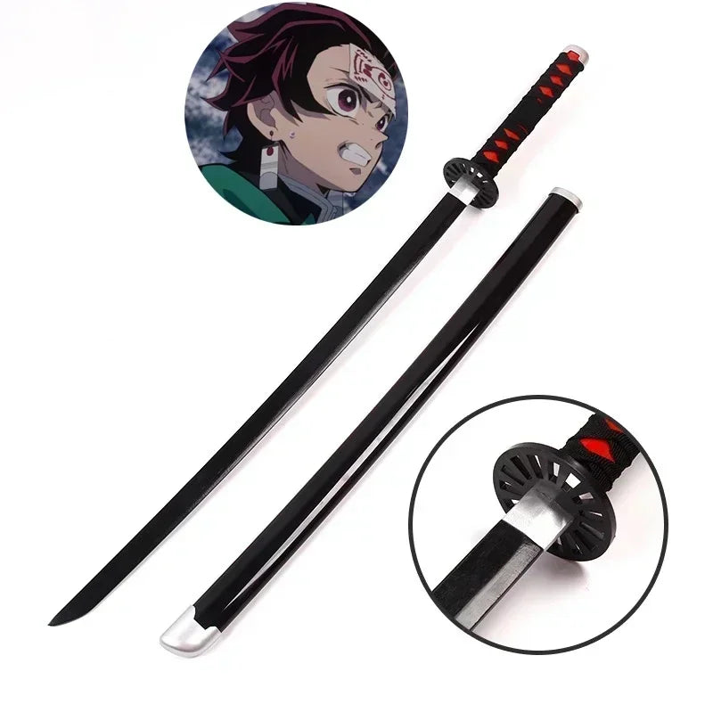 104cm Demon Slayer Katana Swords Tanjirou Zenitsu Katana Fake Sword Killer Devils Real Size Japanese Anime Cosplay Prop Toy Gift