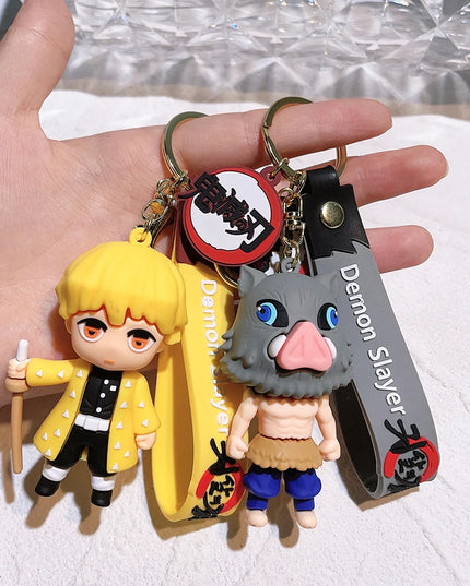 New Demon Slayer Kimetsu No Yaiba Blade of Ghost Keychain Cute Characters Bag Pendant Car Key Chain Ring Fans Gift Anime Jewelry