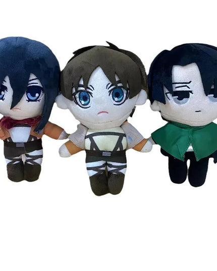 20cm Anime Attack on Titan Plush Toys Doll Kawaii Levi Eren Mikasa Cute Kawaii Collection Green Stuffed Birthday Gifts For Kids