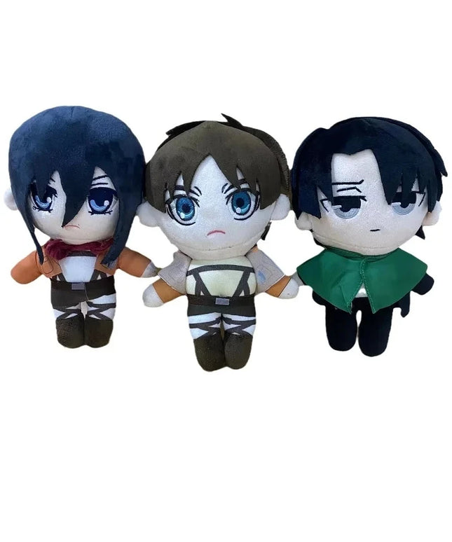 20cm Anime Attack on Titan Plush Toys Doll Kawaii Levi Eren Mikasa Cute Kawaii Collection Green Stuffed Birthday Gifts For Kids