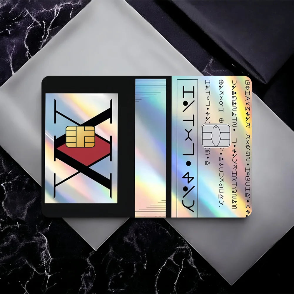 HUNTER Film Skin Cover Credit Card Stickers 4PCS Debit Front Anime H-HUNTER x Decoration Bank Bus Pass Waterproof