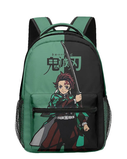 Anime Demon Slayer Tanjiro Nezuko 3D Printed Backpack for College Students Large School Bag 15 Inch Laptop Bag Middle School