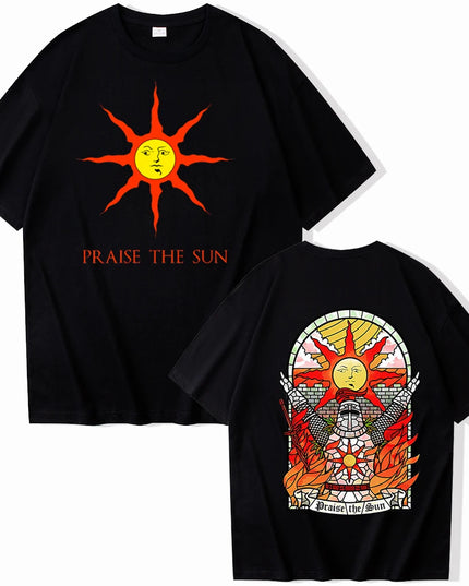 Dark Souls Praise The Sun T-shirt Man Women Harajuku O-neck Summer Casual Shirt