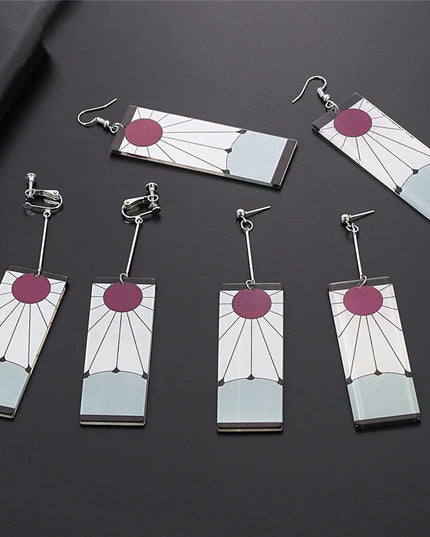 Fashion Anime Demon Slayer Kimetsu no Yaiba Blade of Ghost Earings Acrylic Drop Earrings For Women Men Jewelry Accessories Gift