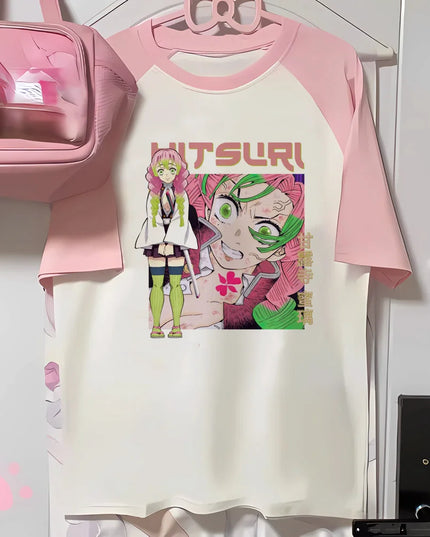 Mitsuri top women anime t shirt girl 2000s Japanese funny clothing
