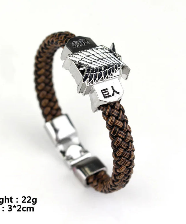 Anime Attack on Titan Leather Bracelet Wings of Liberty Wristband Leather Belt Buckle Bracelets For Women Men Trinket Gift