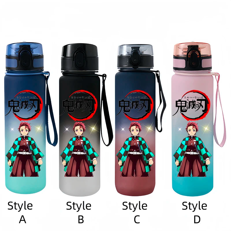 Demon Slayer Tanjirou Water Cup Drinking Outdoor 650ml Nezuko Water Bottle Children Portable Plastic Cartoon Large Capacity