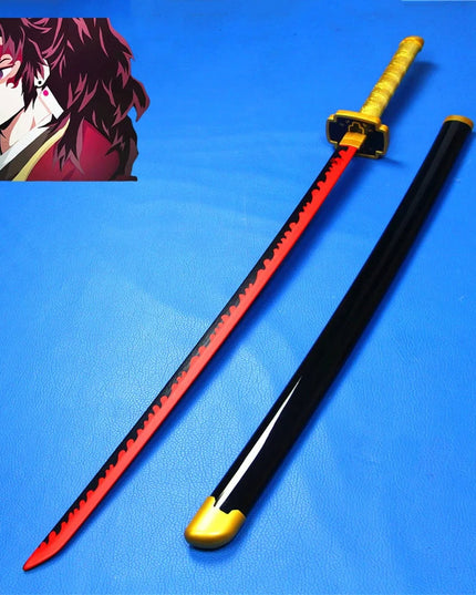 41in/104cm Demon Slayer Katana Anime Ninja Sword Demon Slayer Cosplay Prop Knife Real Size Samurai Sabre Japonesa Katana Sword