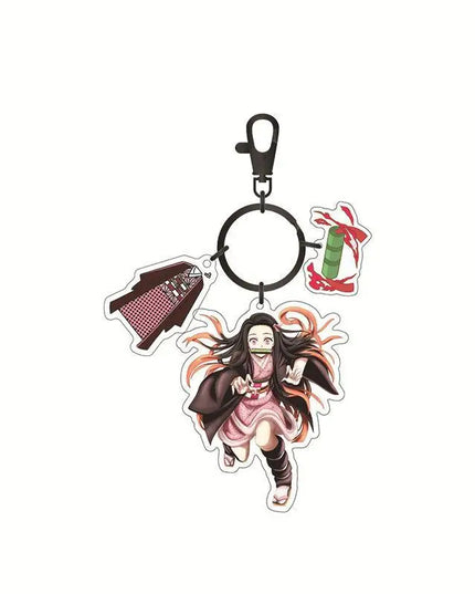 Hot Anime Demon Slayer Keychain Kamado Tanjirou Tomioka Giyuu Rengoku Kyoujurou Cosplay Acrylic Key Chains Fans Gift