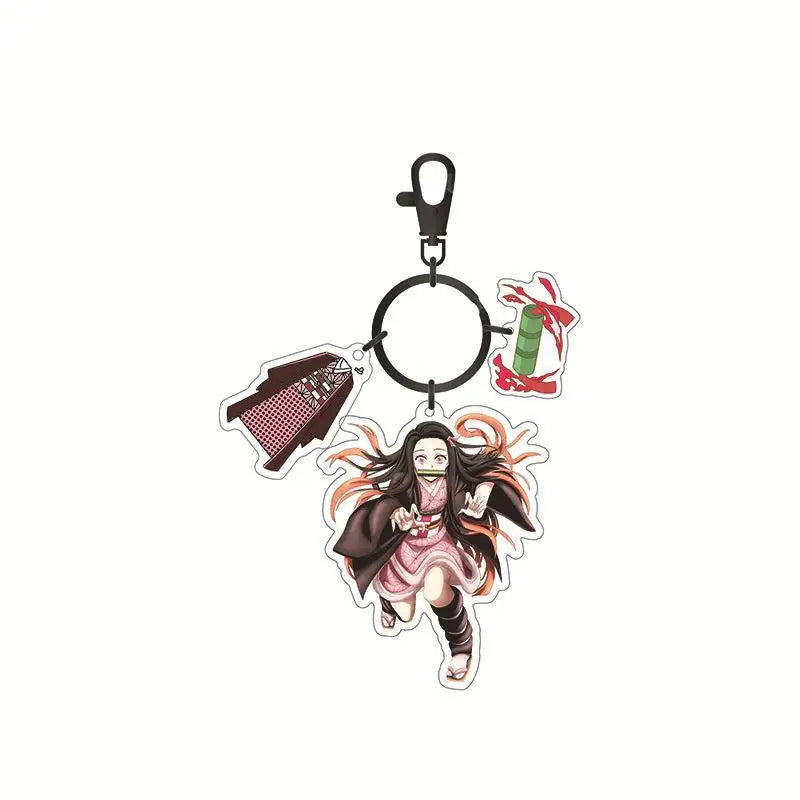 Hot Anime Demon Slayer Keychain Kamado Tanjirou Tomioka Giyuu Rengoku Kyoujurou Cosplay Acrylic Key Chains Fans Gift