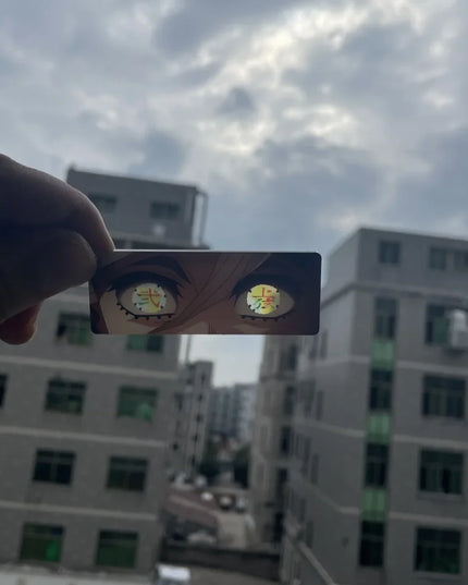 Demon Slayer Acrylic Pupil Translucency Card Key Chains Pendants Anime Twelve Kizuki Keychains Backpack Decorative Key Charm