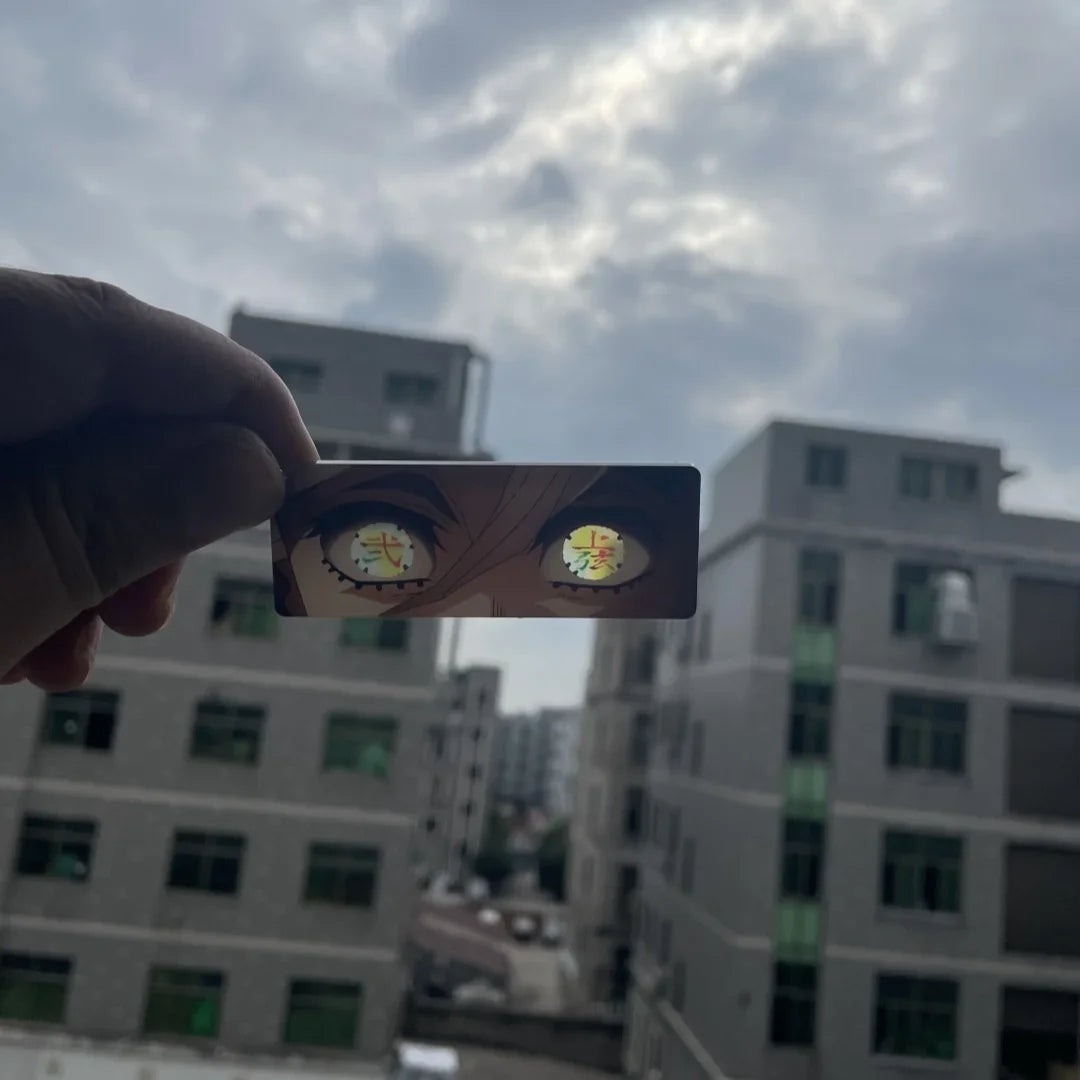 Demon Slayer Acrylic Pupil Translucency Card Key Chains Pendants Anime Twelve Kizuki Keychains Backpack Decorative Key Charm