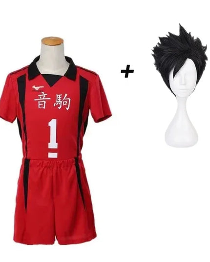 Anime Haikyuu Nekoma Jersey Uniform Wig Kenma Kozume Tetsurou Kuroo Cosplay Costume No. 5 No 1 Sweaters Short Sleeve Sportswear