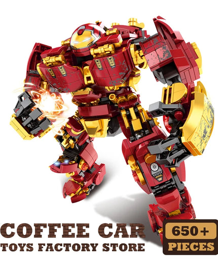 Superheroes Mecha DIY Building Blocks Movie Mech Hero 3D Model Armor Iron Robot MOC Bricks Toys For Adult Kid Boy Christmas Gift