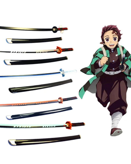 41in/104cm Demon Slayer Katana Anime Ninja Sword Demon Slayer Cosplay Prop Knife Real Size Samurai Sabre Japonesa Katana Sword