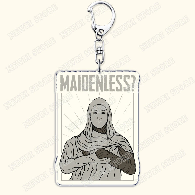 Video Game Dark Souls Keychains for Women Accessories Bag Bloodborne Malenia Melina Keyrings Jewelry Fans Gaming Friends Gift