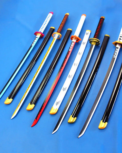 41in/104cm Demon Slayer Katana Anime Ninja Sword Demon Slayer Cosplay Prop Knife Real Size Samurai Sabre Japonesa Katana Sword