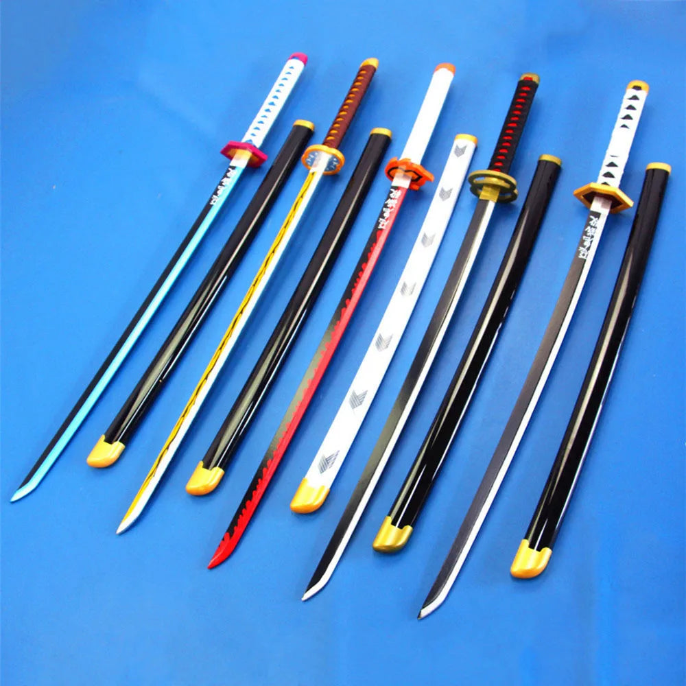 41in/104cm Demon Slayer Katana Anime Ninja Sword Demon Slayer Cosplay Prop Knife Real Size Samurai Sabre Japonesa Katana Sword