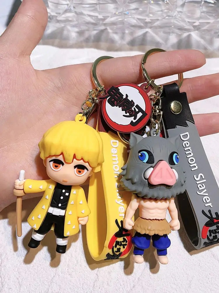 New Demon Slayer Kimetsu No Yaiba Blade of Ghost Keychain Cute Characters Bag Pendant Car Key Chain Ring Fans Gift Anime Jewelry