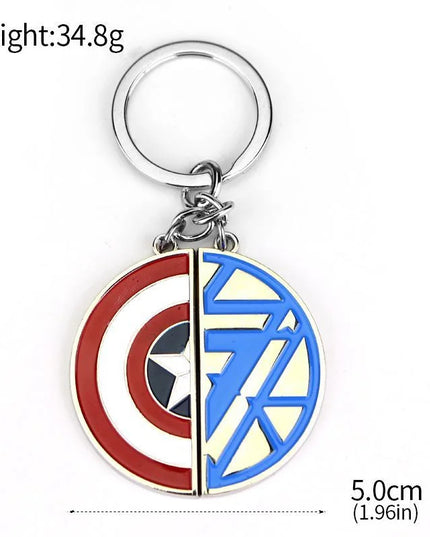 Creative Marvel Series Captain America Shield Keychain Rotating Dripping Shield Avengers Keychain Popular Accessory Pendant