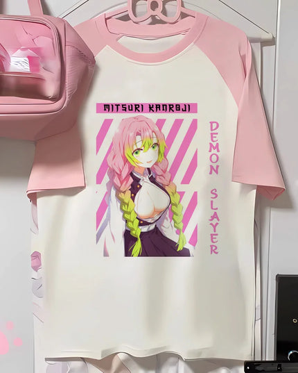 Mitsuri top women anime t shirt girl 2000s Japanese funny clothing