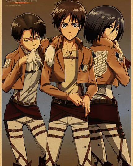 High Quality Vintage Japanese Anime Attack on Titan Retro Poster  Shingeki No Kyojin Kraft Paper Art Print Wall Sticker for Home