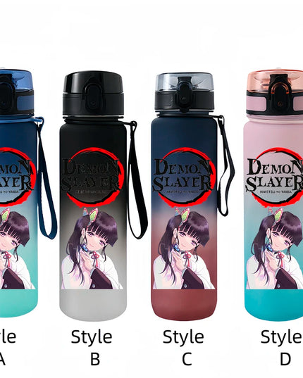 Demon Slayer Tanjirou Water Cup Drinking Outdoor 650ml Nezuko Water Bottle Children Portable Plastic Cartoon Large Capacity